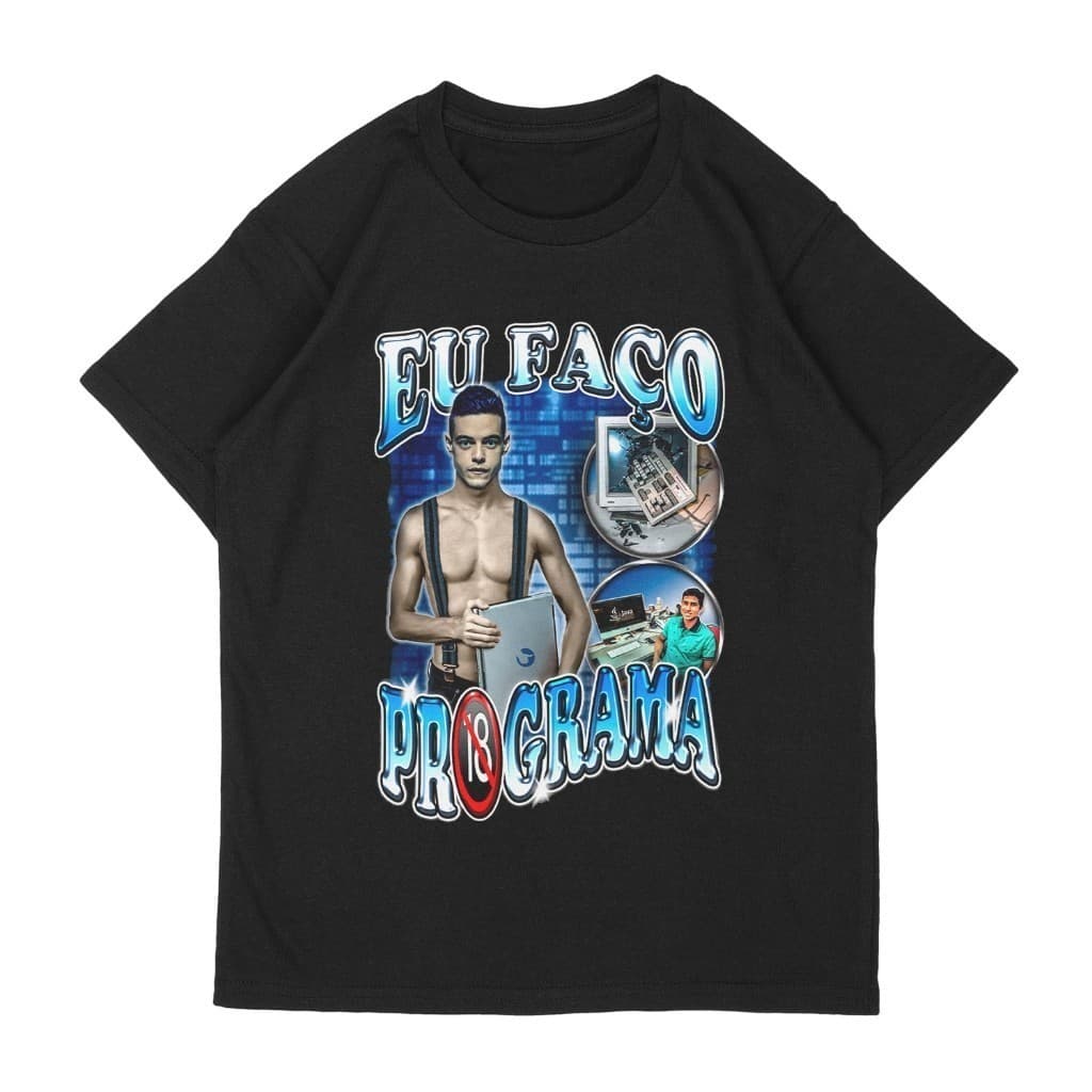 t-shirt camisa Camiseta Faculdade Programação Eu Faço Programa 100% Algodão