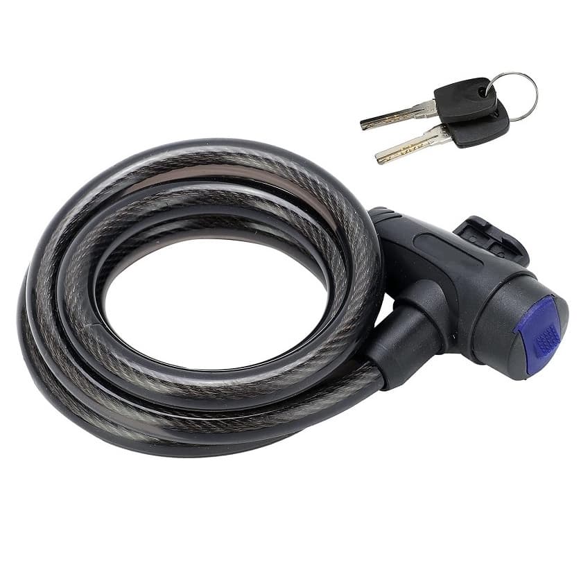 Trava Disco Cadeado Encapado Cabo Aço Seguro P/ Moto Bike Portão 22,mm X 1.500mm