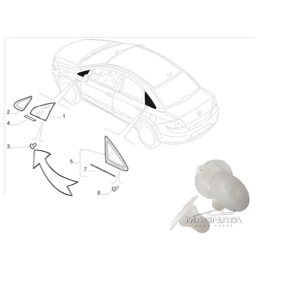 Bucha Acabamento Vidro Lateral Punto Linea Pulse Fastback