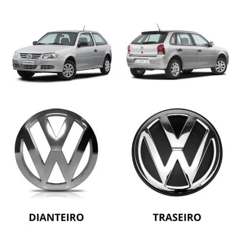 Par Emblemas Grade Dianteira e Porta Malas Gol G4 Parati Saveiro Fox Original