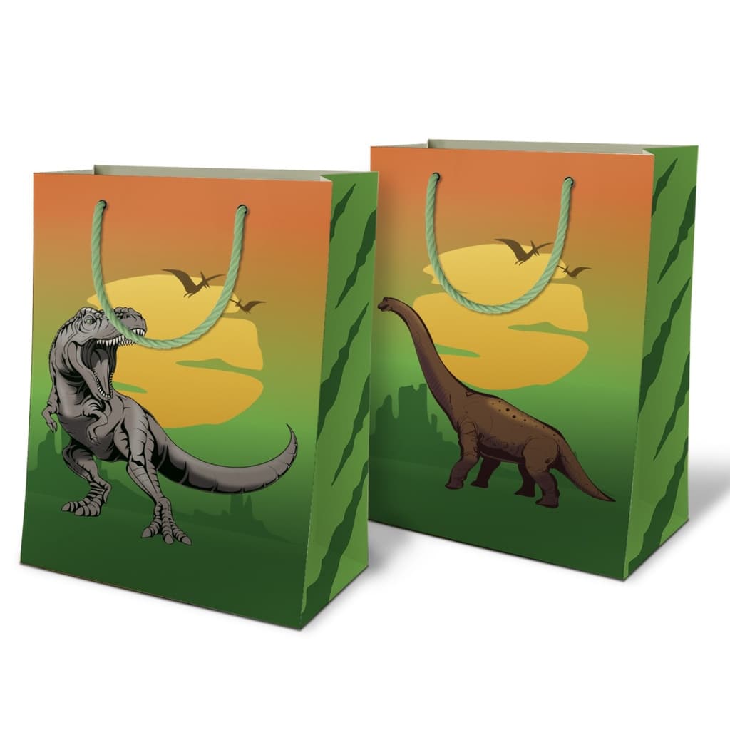 Sacolas De Papel Dinossauros 25x17x6cm 10u a 50u Para Lembrancinha De Aniversário Surpresa Presente Bolsa Festa