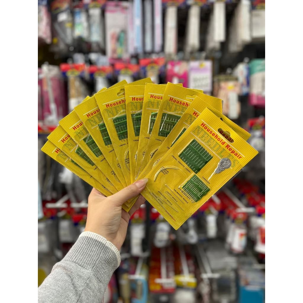 10 Cartelas Kit 26 Agulhas de Mão e Passador de Linha Import