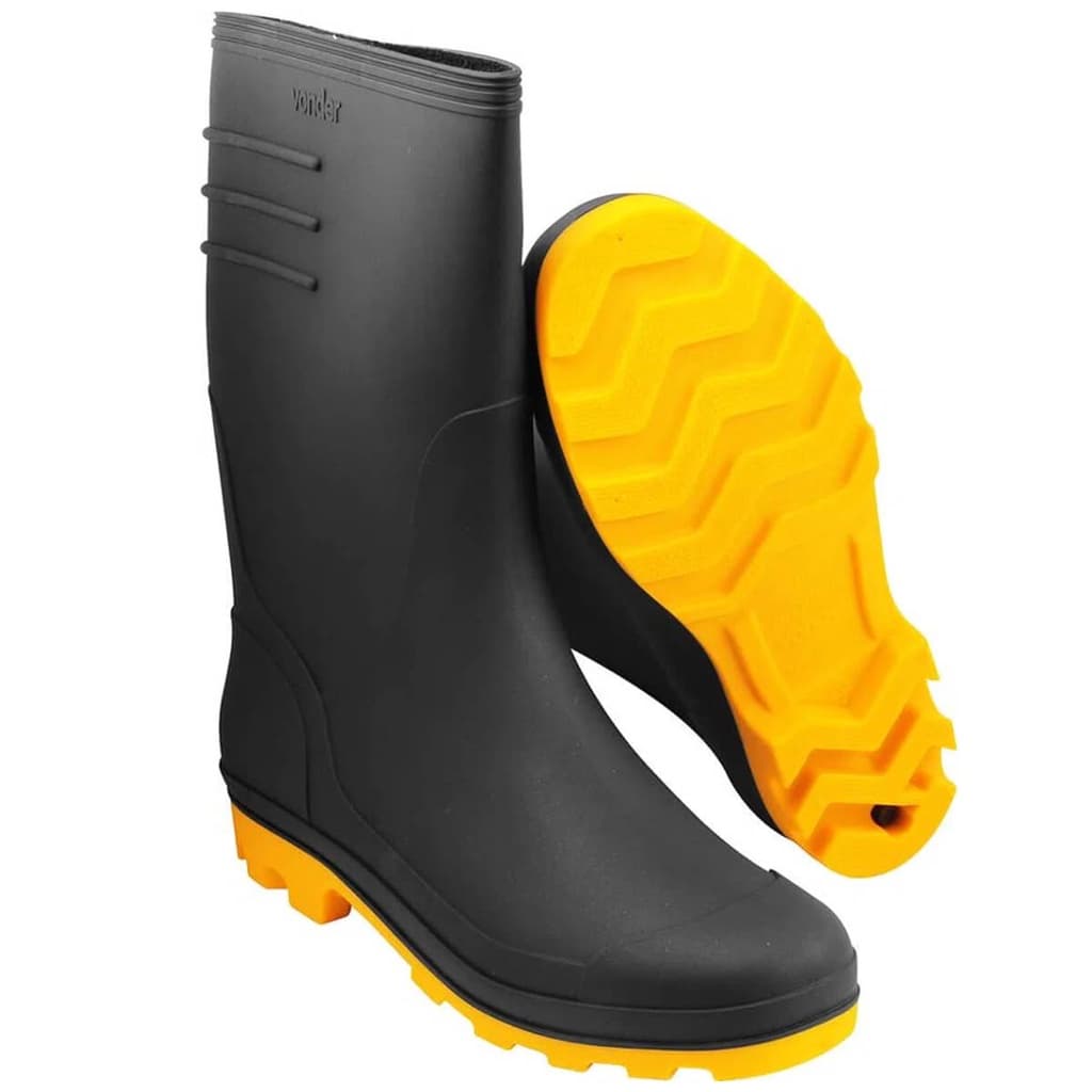 Bota PVC Galocha Cano Impermeável Chuva para Limpeza Motoboy Agrícola Motociclista