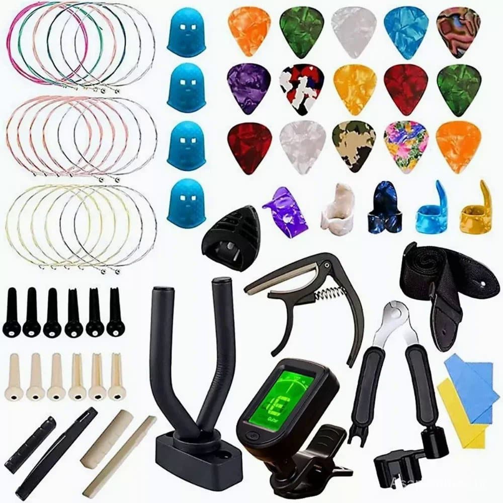 Guitar Accessories Conjunto de Pure Copper Cordas, Guitar Capo, Tuner, Picks, Guitar Repair