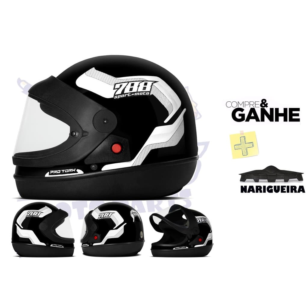 Capacete Moto Automático Mais Pro Tork Sport Moto 788 Masculino Feminino Escamoteavel San Marino