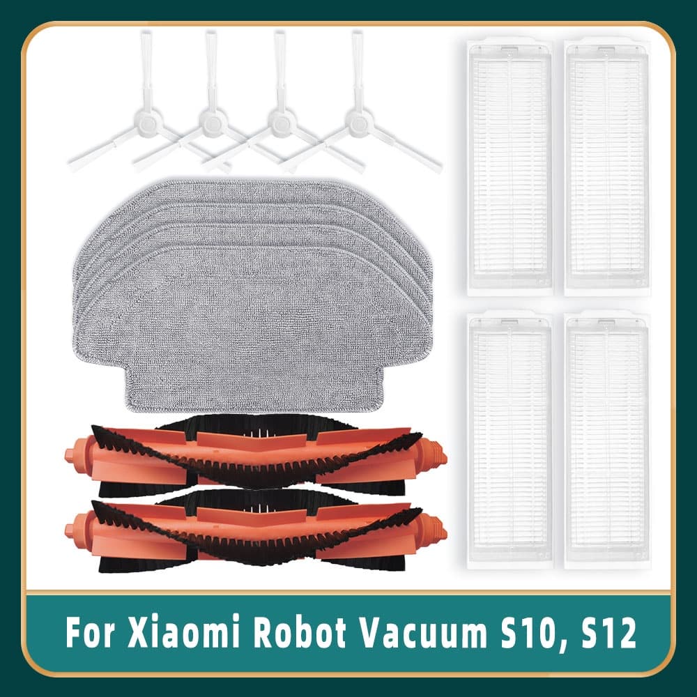 Para Xiaomi Robot Vacuum S10 S12 Robô Aspirador De Pó Acessórios Escova Principal Lateral Filtro Esfregão