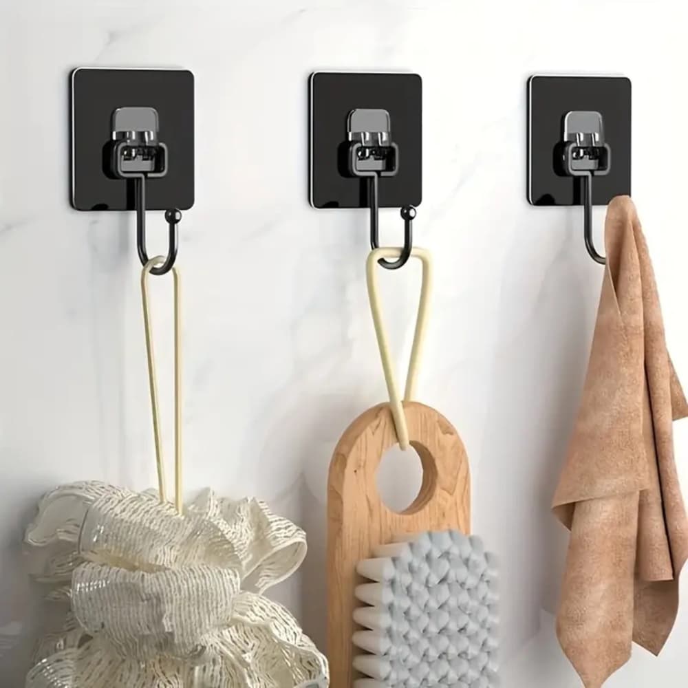 1/5 Pçs Gancho De Parede Adesivo Cozinha Banheiro Ganchos Sem Perfuração E Traceless Autoadesivos