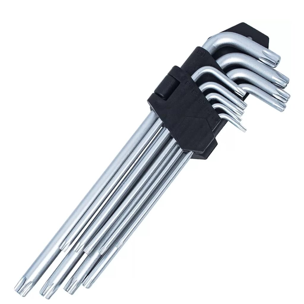 Jogo De Chave L Torx Com 9 Pecas Suporte Na Cartela Ferramenta Cabo Longo