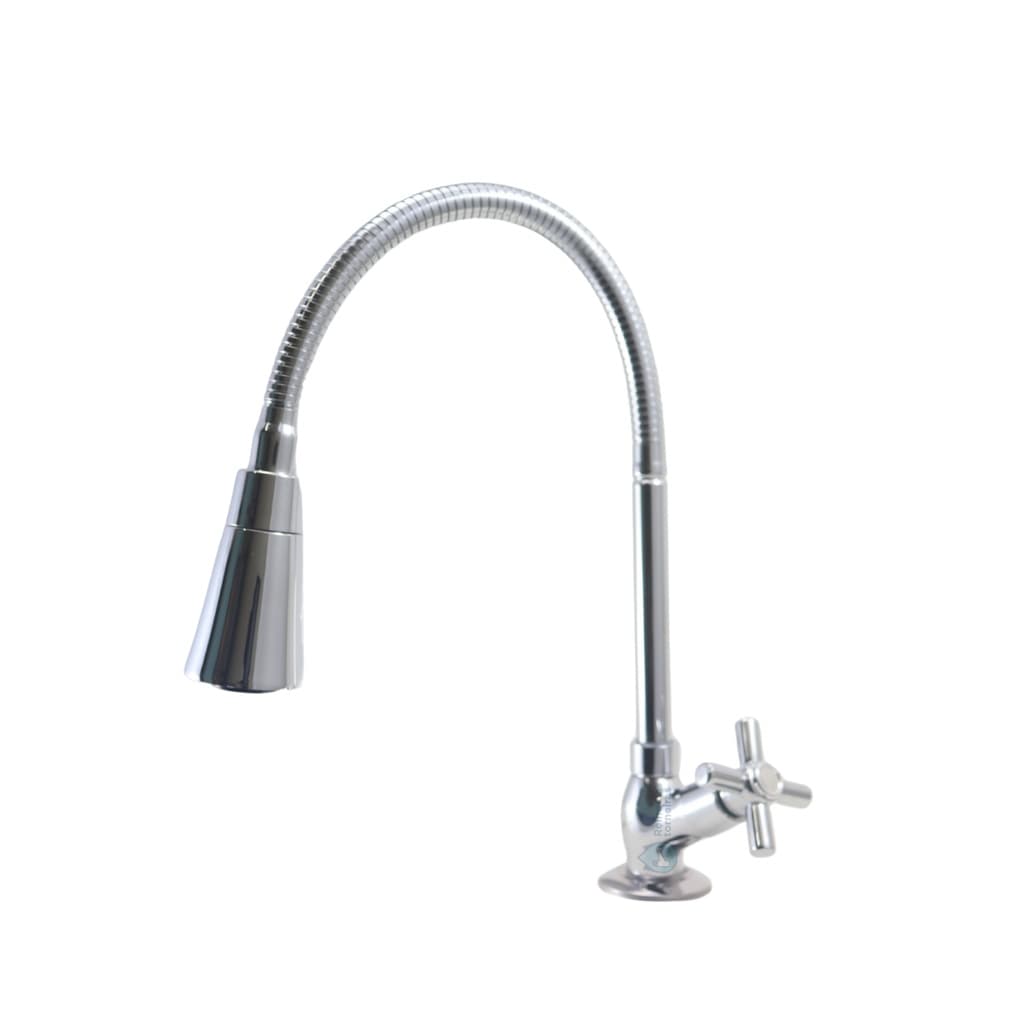 Torneira Gourmet Metal Inox Cônico Duplo Jato Pia Cozinha Mesa / Bancada Luxo C-34 Max