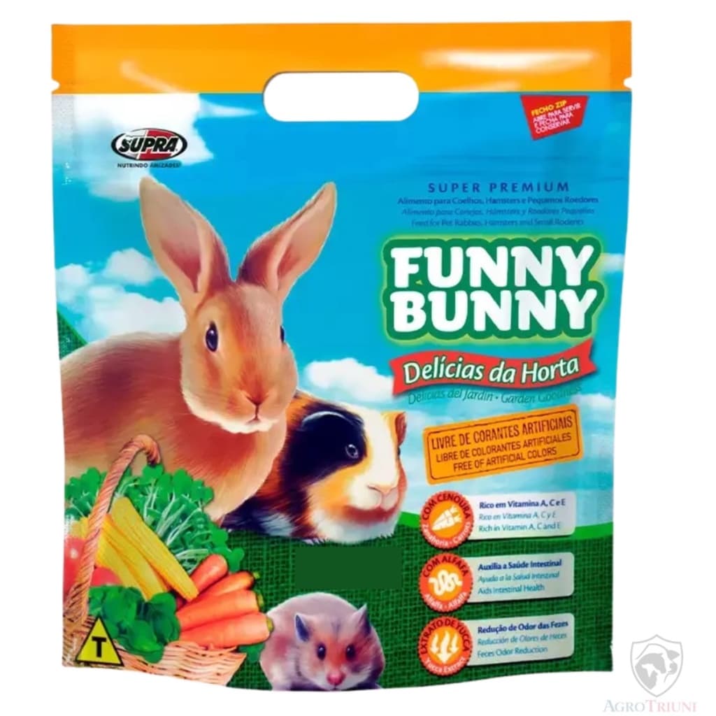 Ração Funny Bunny 1,8KG Delicias da Horta Ração Completa Chinchila Hamster Porquinho Da Índia Coelho pequenos roedores