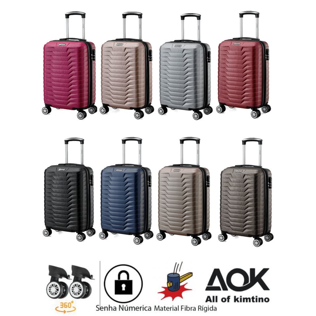Mala De Bordo Viagem Nacional Internacional Com 4 Rodas 360º 10 kg Com Trava De Encaixe, Dupla Zíper Com Expansor, Divisório Interno, Envio Cor Aleatória
