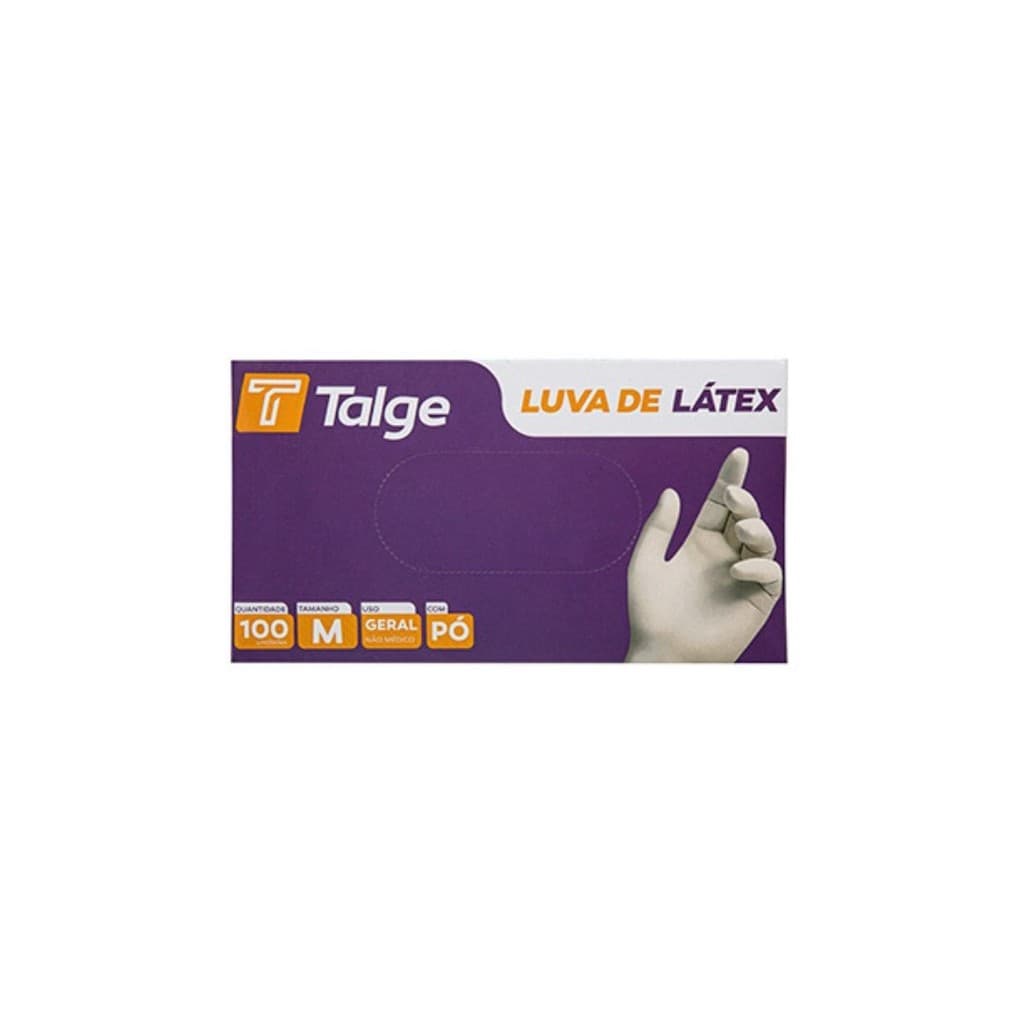 Luva Látex Com Pó Tamanho P;M;G Talge – 100 Unidades