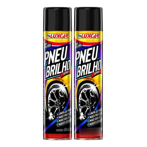 Kit 2 Pneu Pretinho Spray Preteador Brilho Limpa Pneus