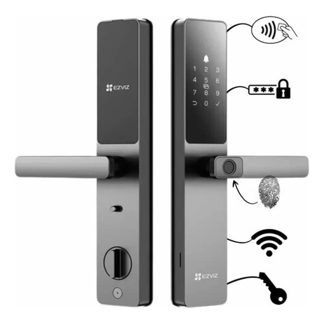 FECHADURA SMART LOCK EZVIZ CS-DL05 BIOMETRICA IP65 WIFI TAG