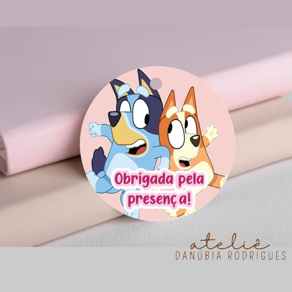 Tag Agradecimento | Bluey e Bingo Menina