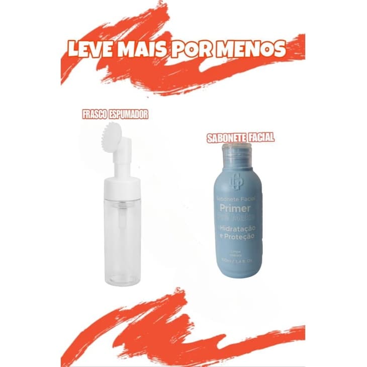 Kit Sabonete Facial Di grezzo Primer Pré Make + Frasco Pump Espumador
