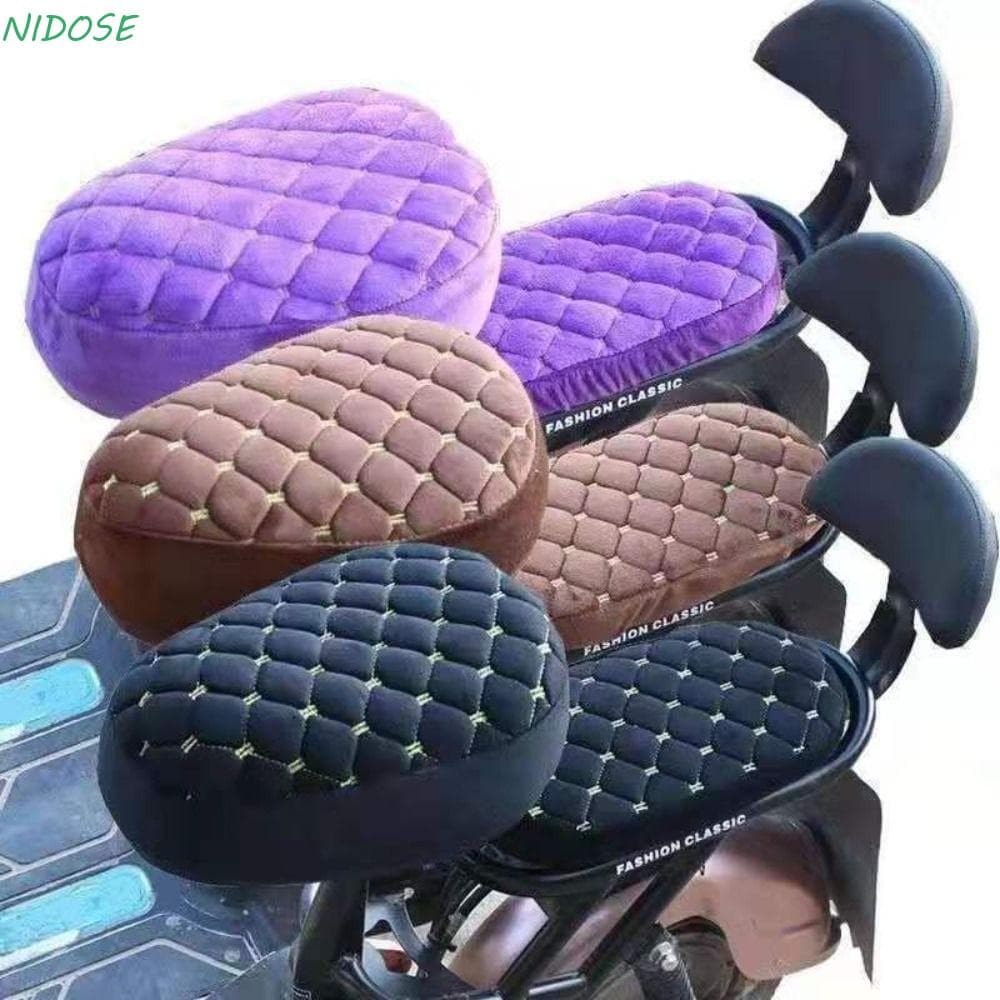Capas De Assento NIDOSE , Capa De Bicicleta Elétrica De Flanela Branca/Roxa , Elétricas De Proteção Solar