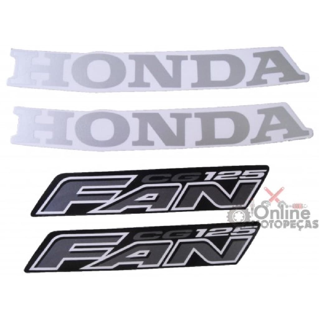 Jogo Adesivos Fan 125 2008 Cinza LBM