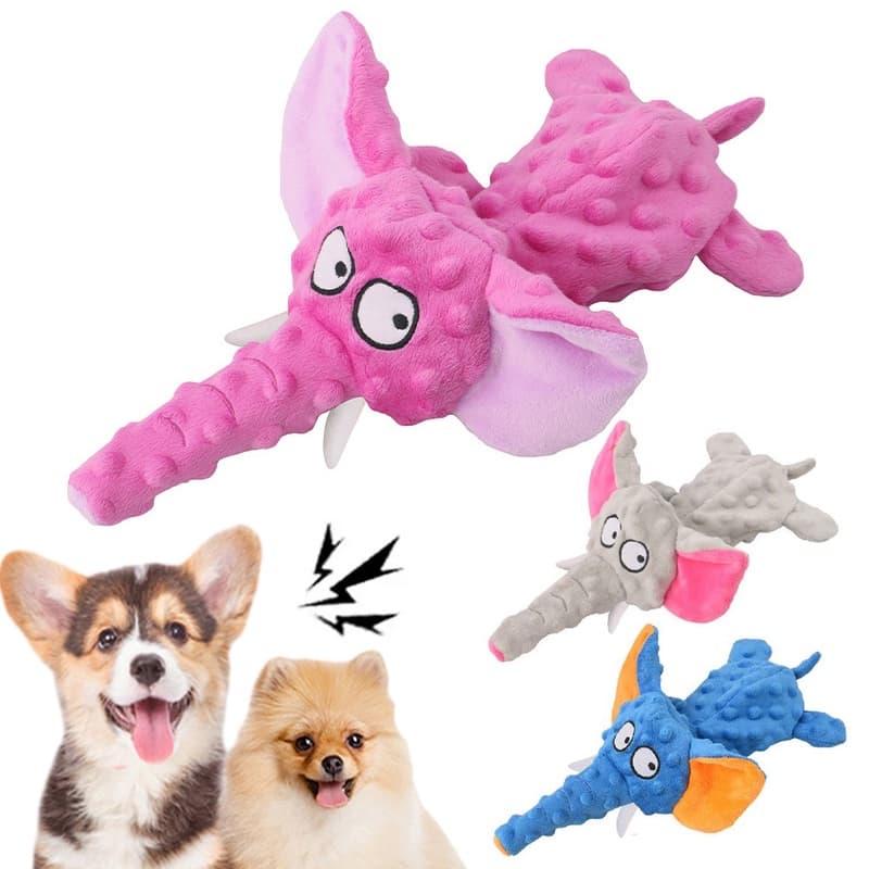 Brinquedos De Pelúcia Fofinhos De Elefante Durável Mastigar Cachorro Interativos Brinquedo Suprimentos Engraçados Para