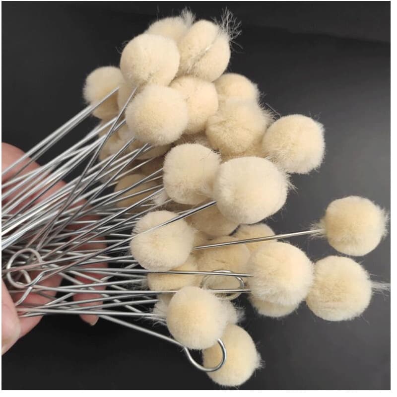10PCS Pincel De Bola De Tingimento Metal Cabo De Lã Doméstico Ferramenta Artesanal De Couro