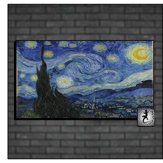 Quadro Decorativo A noite estrelada, de Van Gogh 1 Peça Mdf 70x50cm Alta Qualidade Full Hd