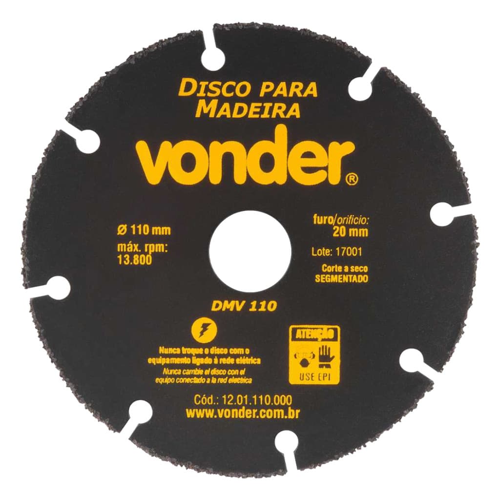 Disco de Corte para Madeira 110x20mm DMV110 Vonder