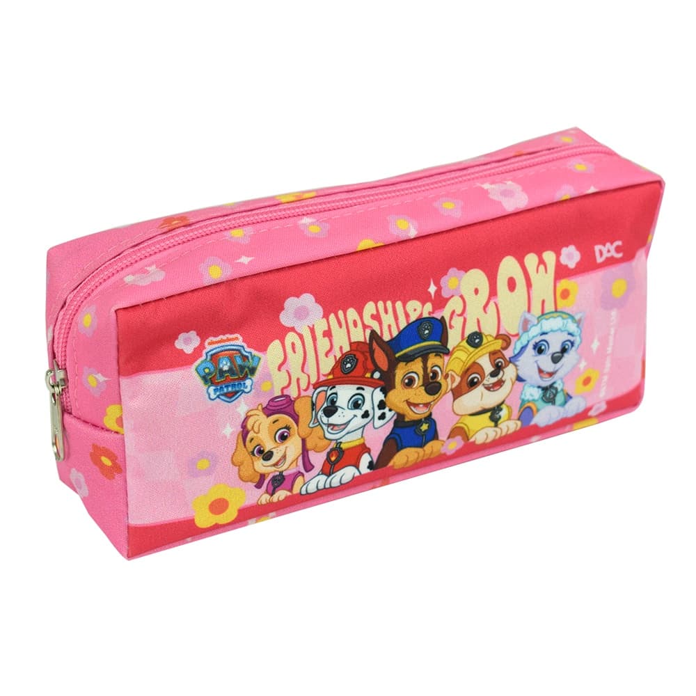 Estojo Patrulha Canina Rosa - Em Tecido DAC  Escolar Infantil Ziper