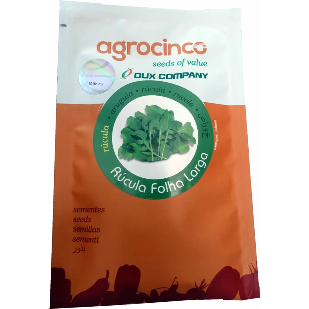 Semente De Rúcula Cultivada Folha Larga Agrocinco 100 Gramas