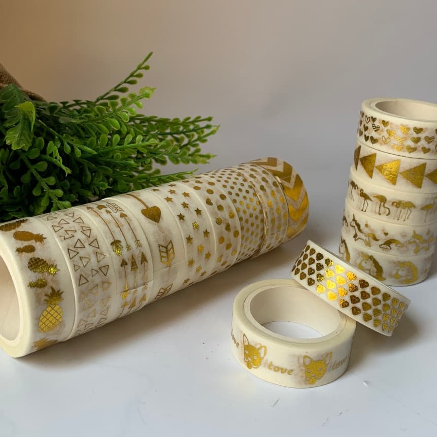 Fita Adesiva Washi Tape Gold  / WX Gift