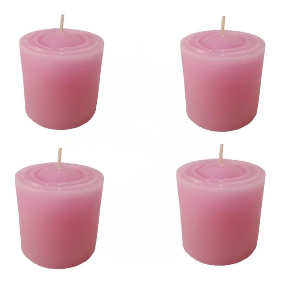 Kit 4 Velas Decorativas Aromatica De Rosa
