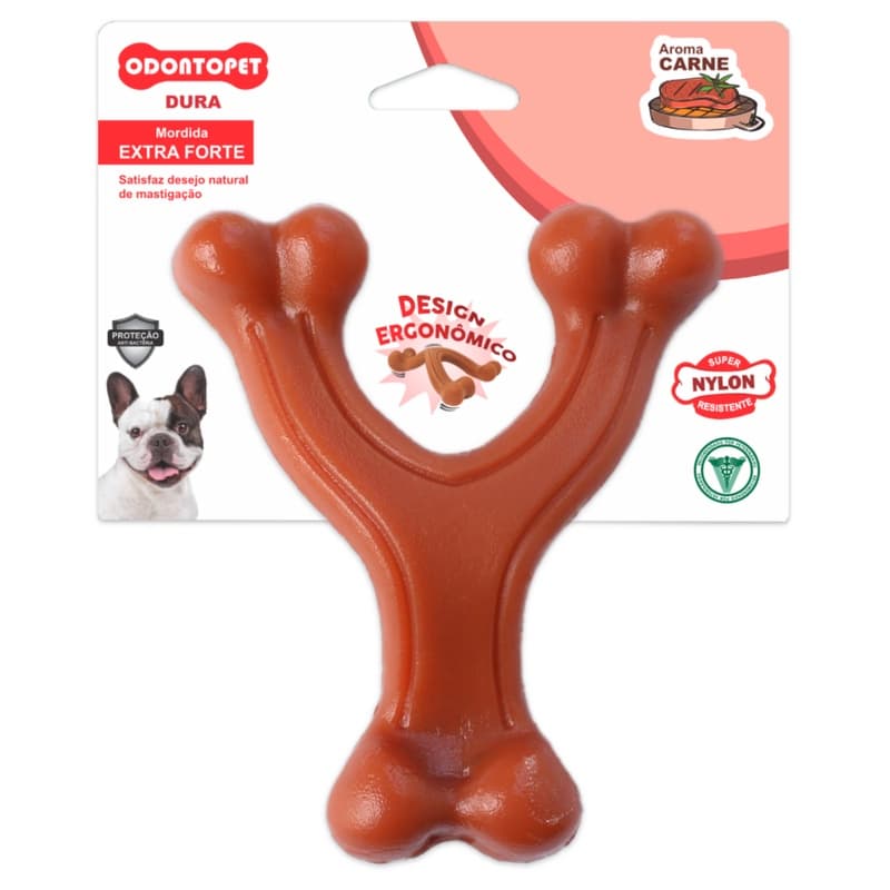Brinquedo Mordedor Nylon Wishbone 15kg Cachorro Odontopet Caes Cachorro Morder Roer Resistente Limpeza Oral