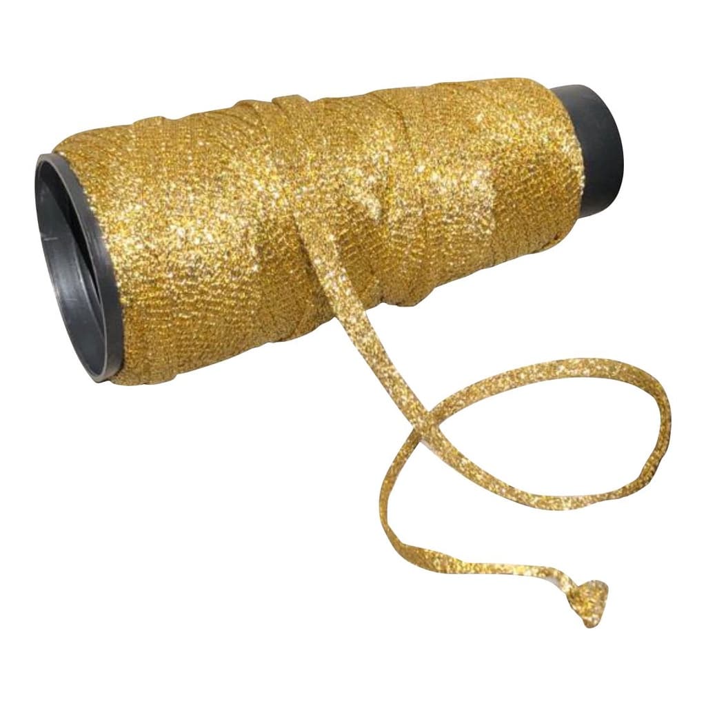 Linha Crochê Tricô Dourada Prateada Ribbon Fita 5mm 30 Metros