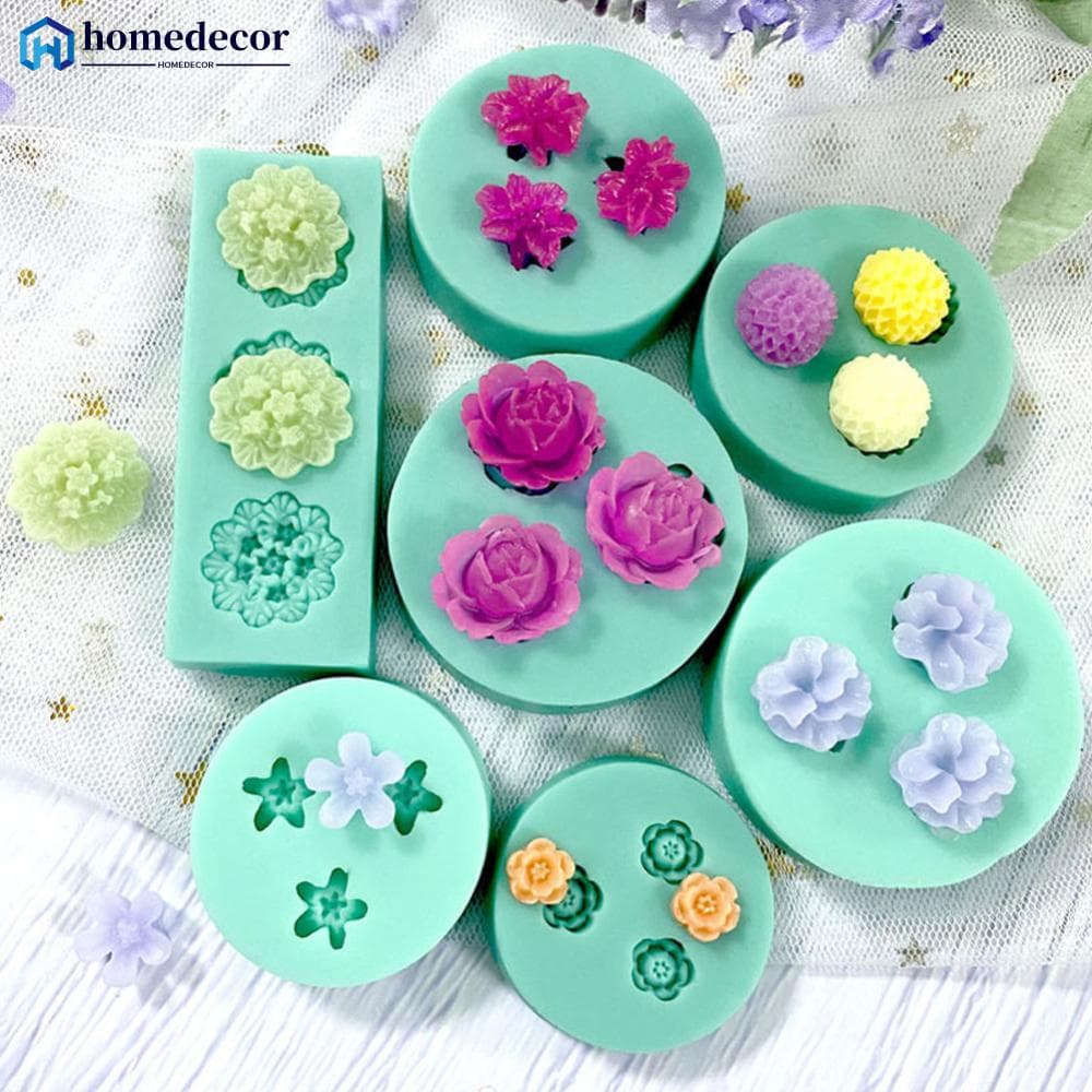 HOMEDECOR Mini Flores Série Molde De Silicone Bolo Chocolate Para Bolos De Resina Polimérica E1V9
