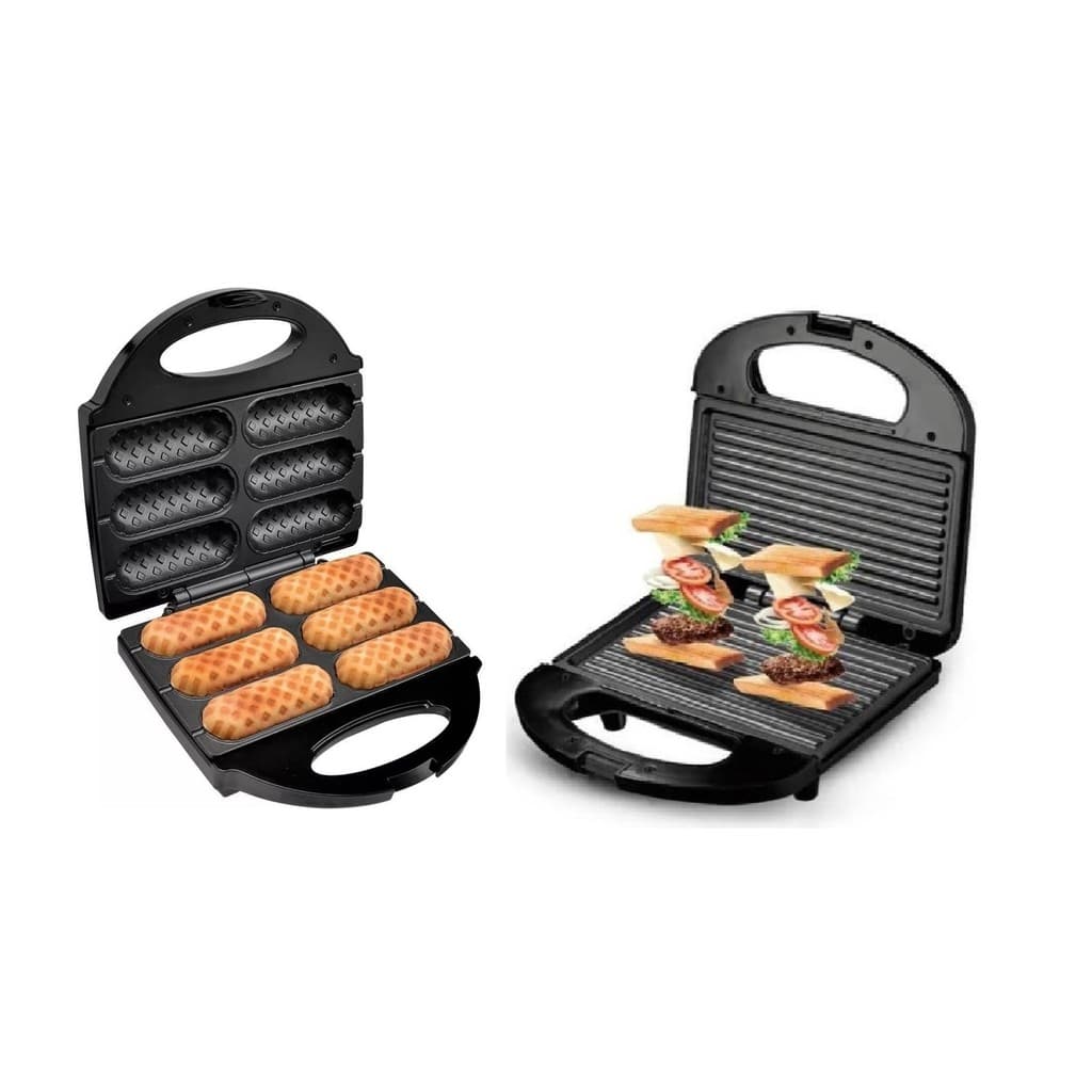 Kit 2 Peças Crepeira Suiço +Torradeira Antiaderente 220Volts