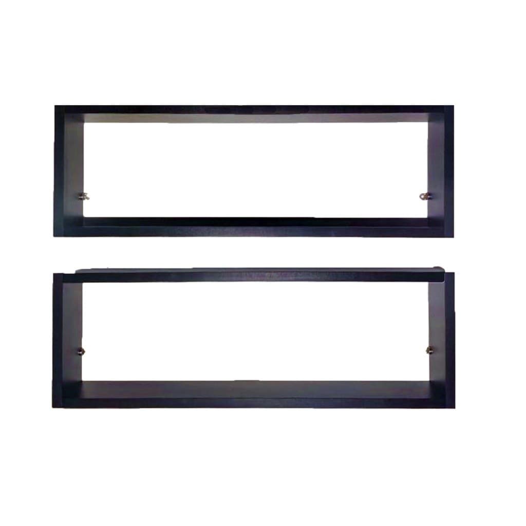 Kit 2 Nichos Retangulares Preto Decorativo Suspenso 60cm Multiuso Sala Quarto Banheiro Em 100% MDF