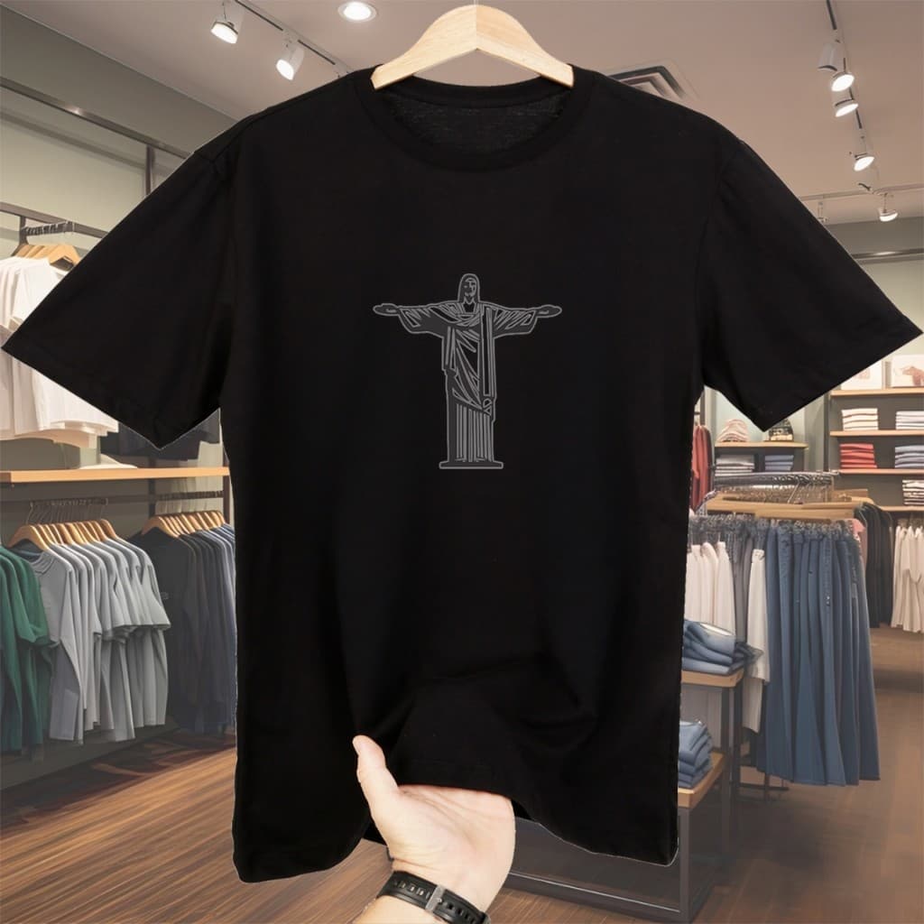 Camisa Masculina Cristo Redentor Camisa Oversized Masculino Rio De Janeiro Camiseta Masculina Streetwear Algodão