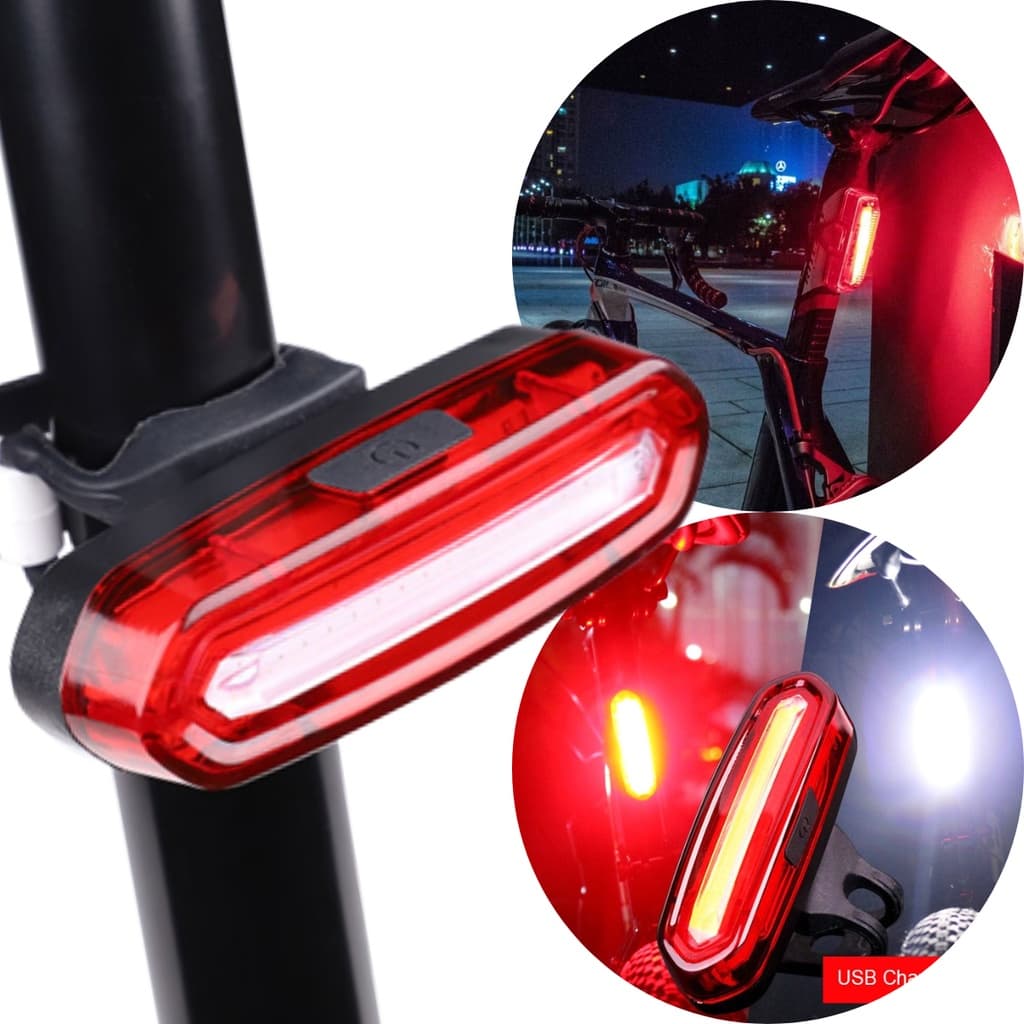 Lanterna Sinalizador Traseiro Farol Bike Luz Led Recarregável Bicicleta 2 Cores