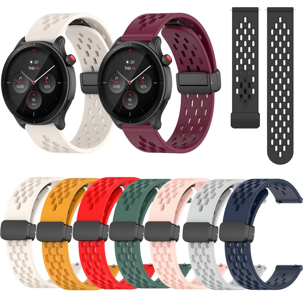 Pulseira De Fivela Magnética De Silicone Para Huami Amazfit GTR Mini 2 3 4 42mm 47mm GTR2 2E GTR4 GTR3 Pro Equilíbrio 2