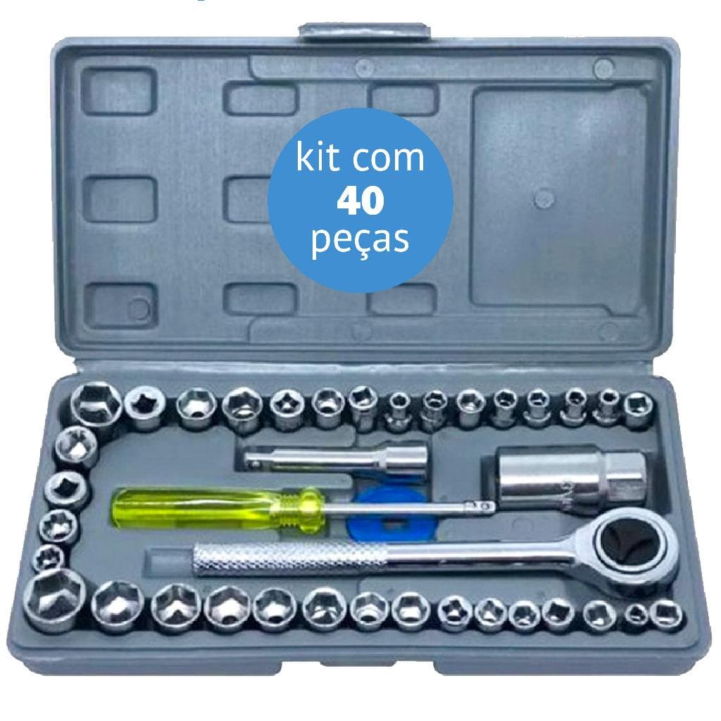 Jogo De Soquete 1/4 Catraca Chave Allen Maleta Com 40 Peças Linha Premium