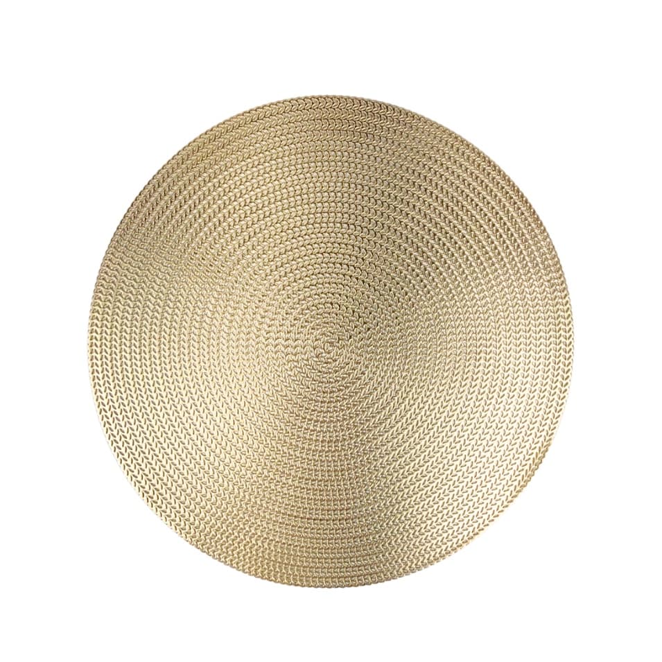 Kit 2 Un Jogo Americano Mesa Jantar Redondo Dourado