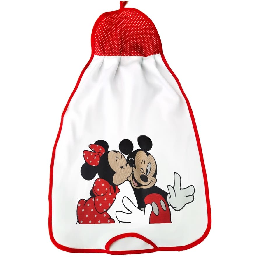 Puxa Saco Porta Sacolas Estampado Minnie e Mickey Beijinho
