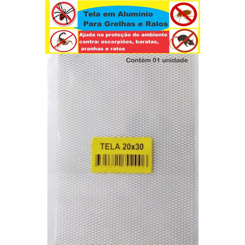 Tela Para Ralo Grelha 20x30 Cm em alumínio Anti-inseto