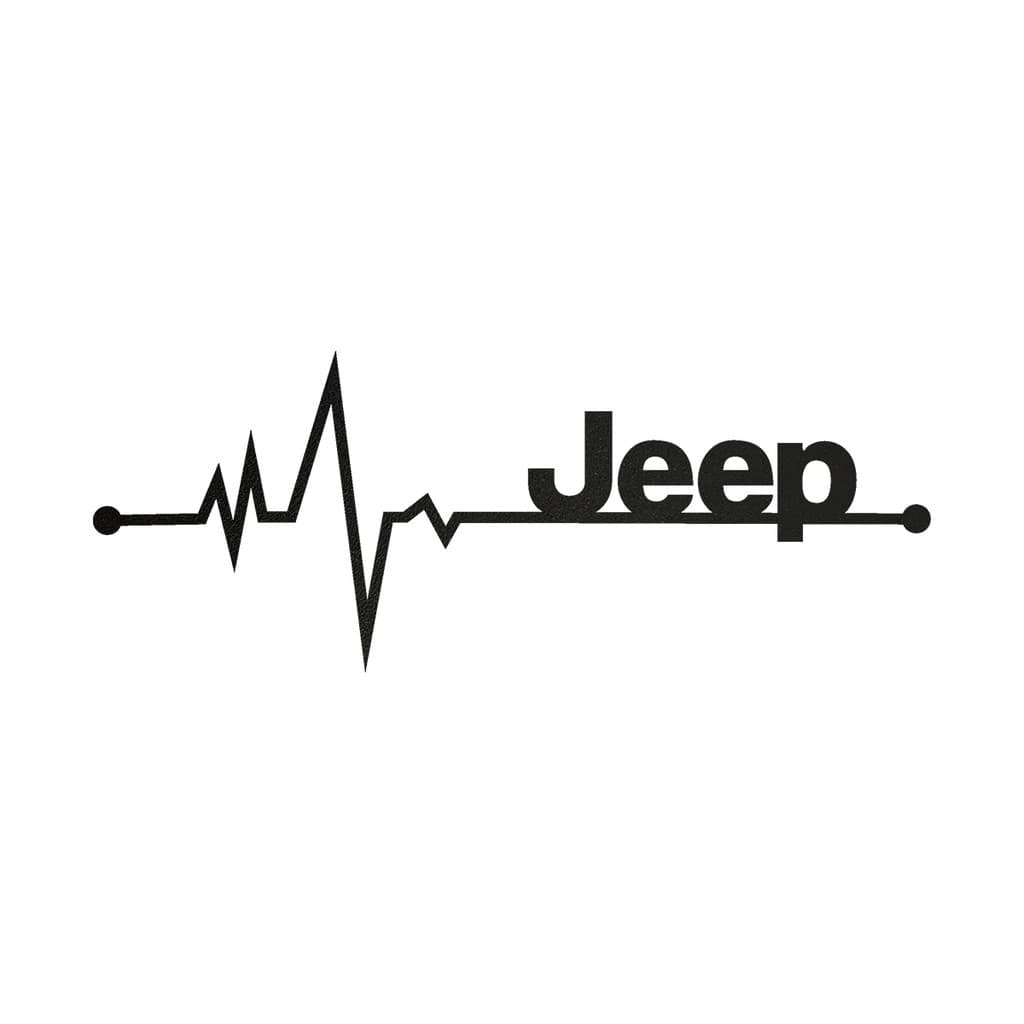 Adesivo Personalização Automotiva Veículo Carro Batimentos Cardíacos Coração Heart Beat Logo Jeep Renegade Compass
