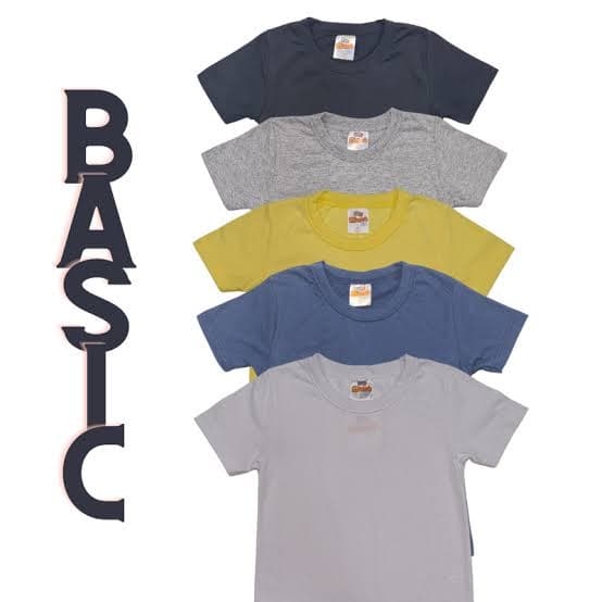 Kit 3 Camisetas Básicas Algodão Infantil Unissex Menino e Menina Roupa De Criança 01-08