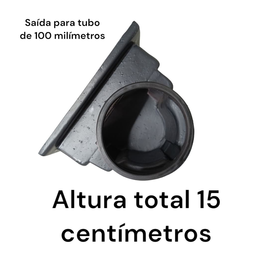 Ralo Pluvial 20x20 Aluminio Concova Tela e Saída Lateral 100mm