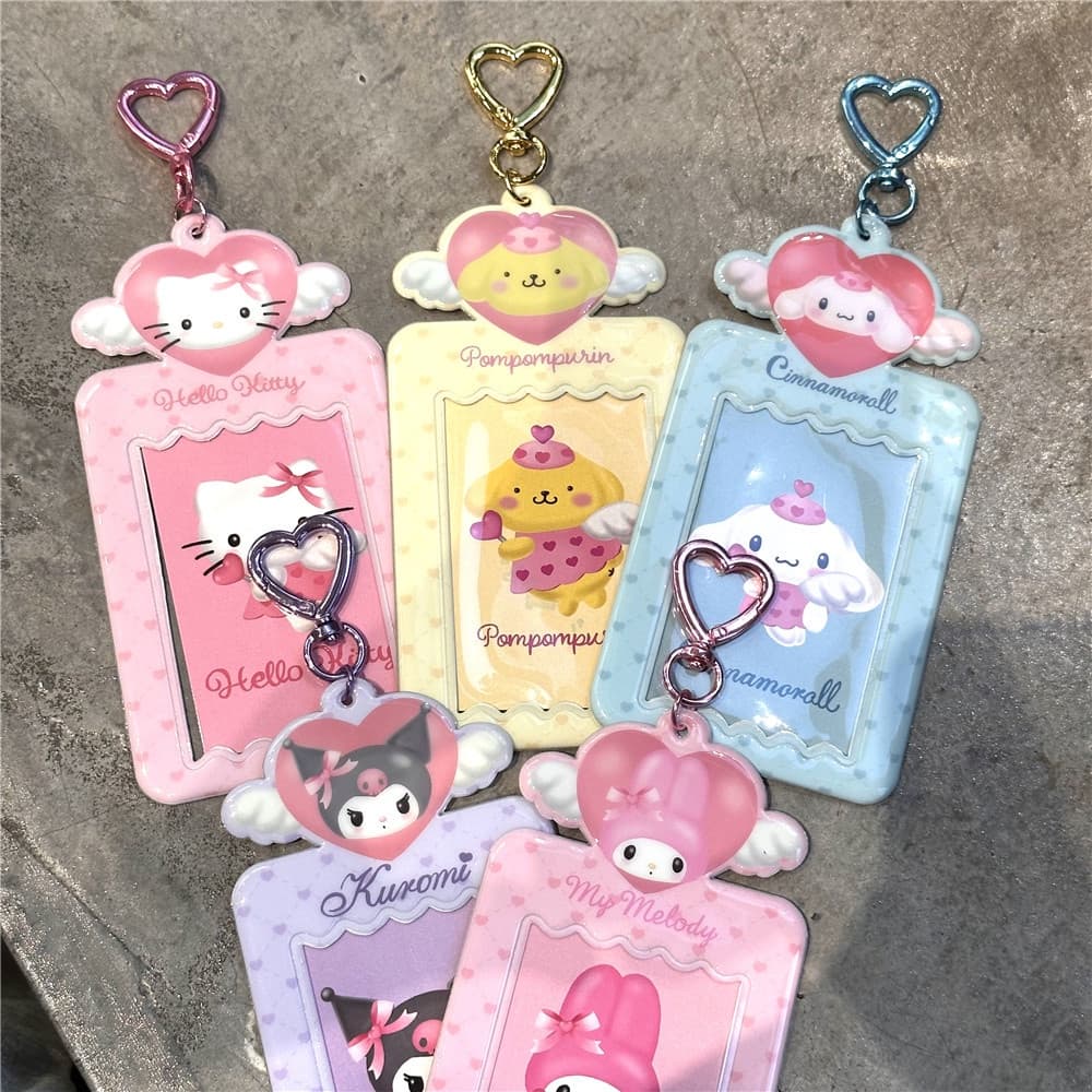 Ins Love Angel Cartoon Porta-Cartões Em PVC Fofo De 3 Polegadas Idol Pequeno Protetor De Pingente De Armazenamento