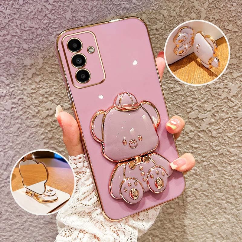 Capa De Telefone À Prova De Choque Para Samsung Galaxy A55 A15 A54 A34 A24 A14 5G 4G A04S Bonito 3D Chapéu Bebê Urso Sup