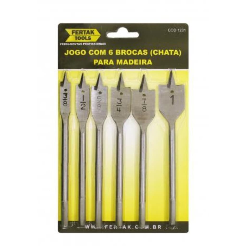 JOGO DE BROCAS 6 PCS (CHATA) PARA MADEIRA