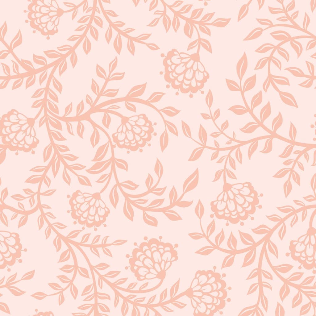 Papel De Parede Temático Floral Ramificado Rosa - 3,30x0,50m