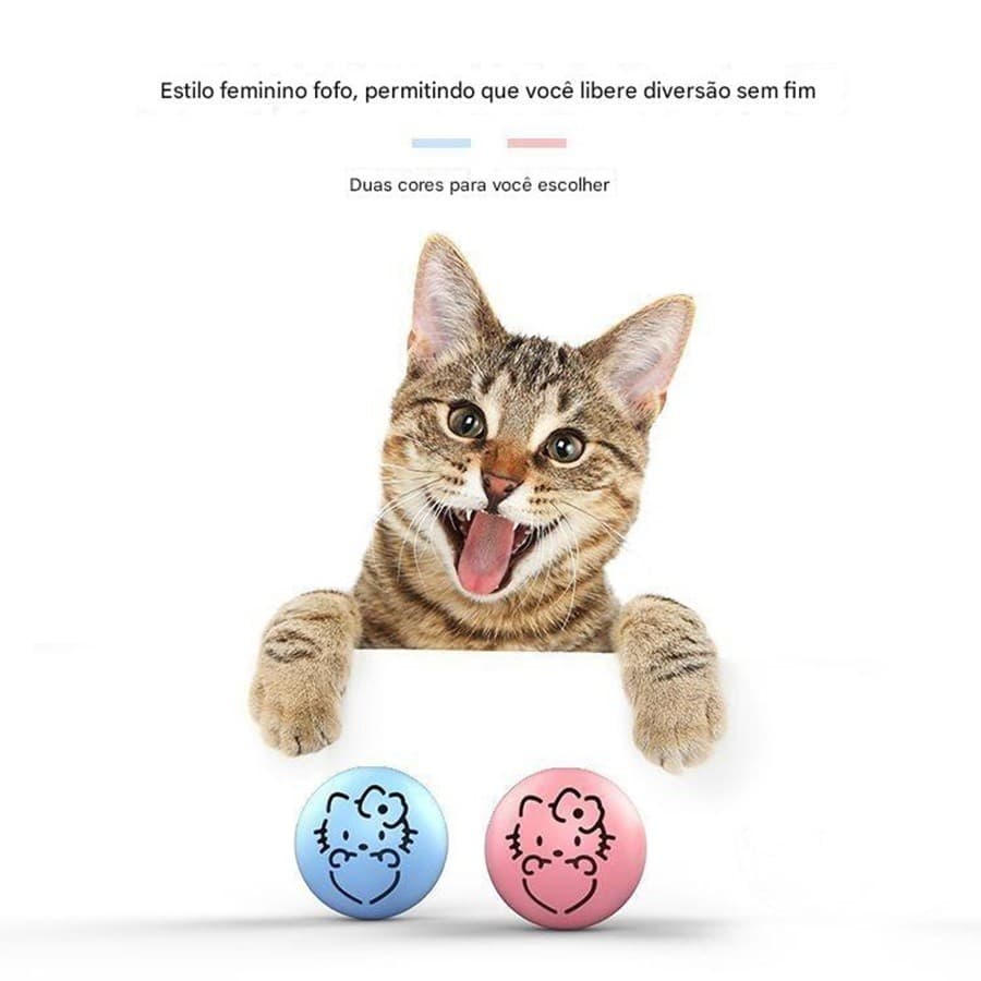 Kit 2 Bolinhas Brinquedo com Sino e Catnip Interativo De Gato
